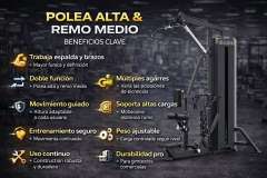 POLEA ALTA Y BAJA REMO MEDIO LINEA NOVAPRO