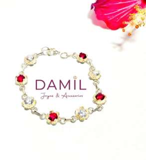 Pulsera con Flor Roja