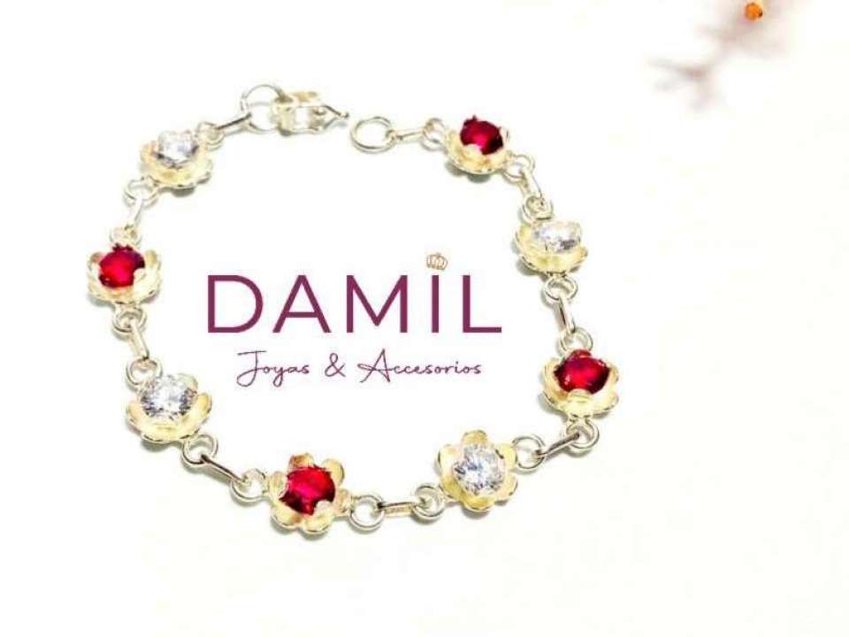 Pulsera con Flor Roja